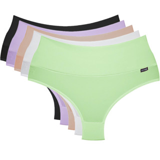 Kit 6 Calcinhas Lingerie Roupas Femininas Cós Alto Segura Barriga