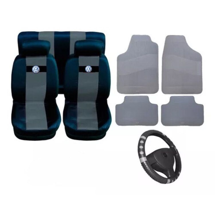 Capa banco carro tecido nylon +tapete +volante Volkswagen SANTANA