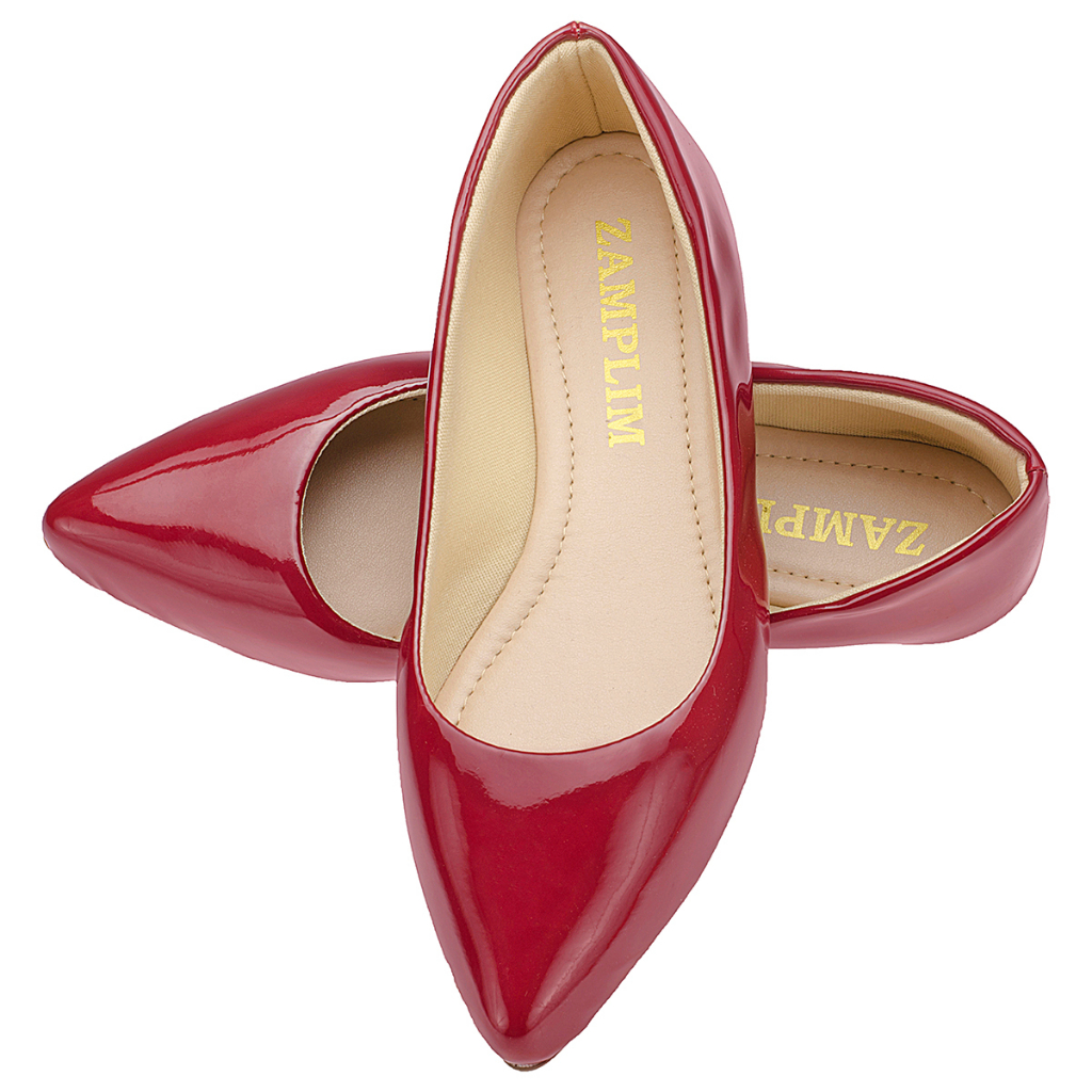 Sapatilha feminina Verniz Liso Casual  Vinho em Oferta na Shopee