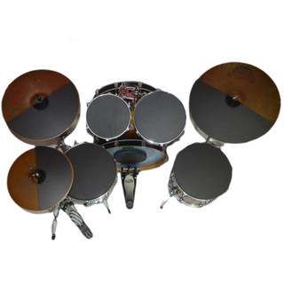 Kit Abafador Especial Bateria - 8 Pçs - Borracha + Base Mdf e Rudimentos