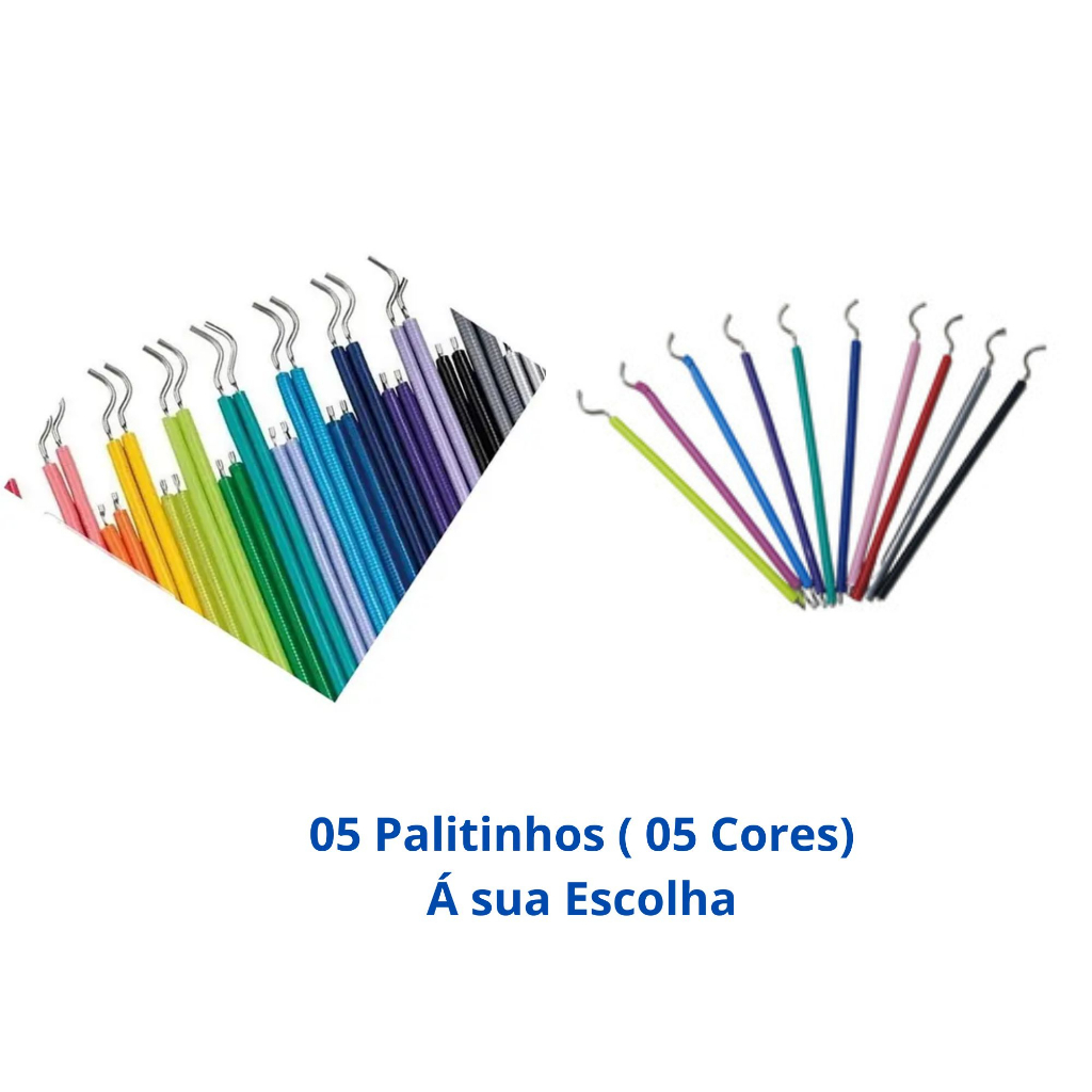 Borrachinha Linguinha Para Aparelho Ortodôntico 05 Cores (05 Palitinhos)