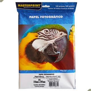 Papel Fotográfico Glossy Brilhante 180g tamanho A4 Masteprint - 50 folhas