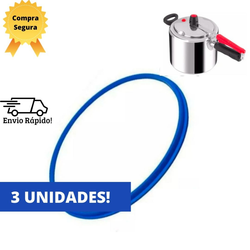 Kit 3 unidades Borracha de Silicone Anel de Vedação Panela Pressão 4,5 e 7 L Multiuso, Clock, Fortaleza, entre outras
