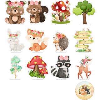 12 Peças Centros Mesa Bosque Animais variados Personalizado Lembranças Festa em Oferta na Shopee