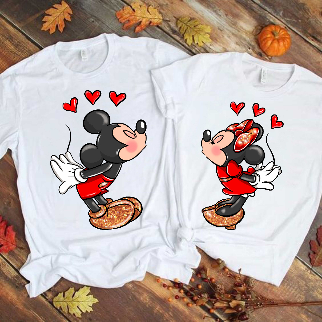 SOMENTE 1 CAMISETA ADULTO - 1 PEÇA UNITÁRIA - Monte seu kit de Camiseta CASAL - Dia dos Namorados - Mickey e Minnie