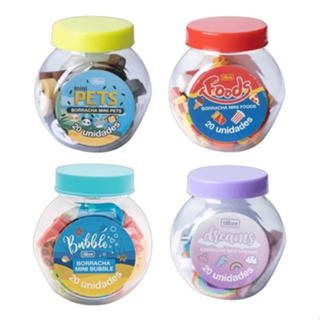 Mini Borracha Kit 20 Unidades - Tilibra | Lembrancinha Bubble Animais Marinhos Pets Foods Dreams em Oferta na Shopee