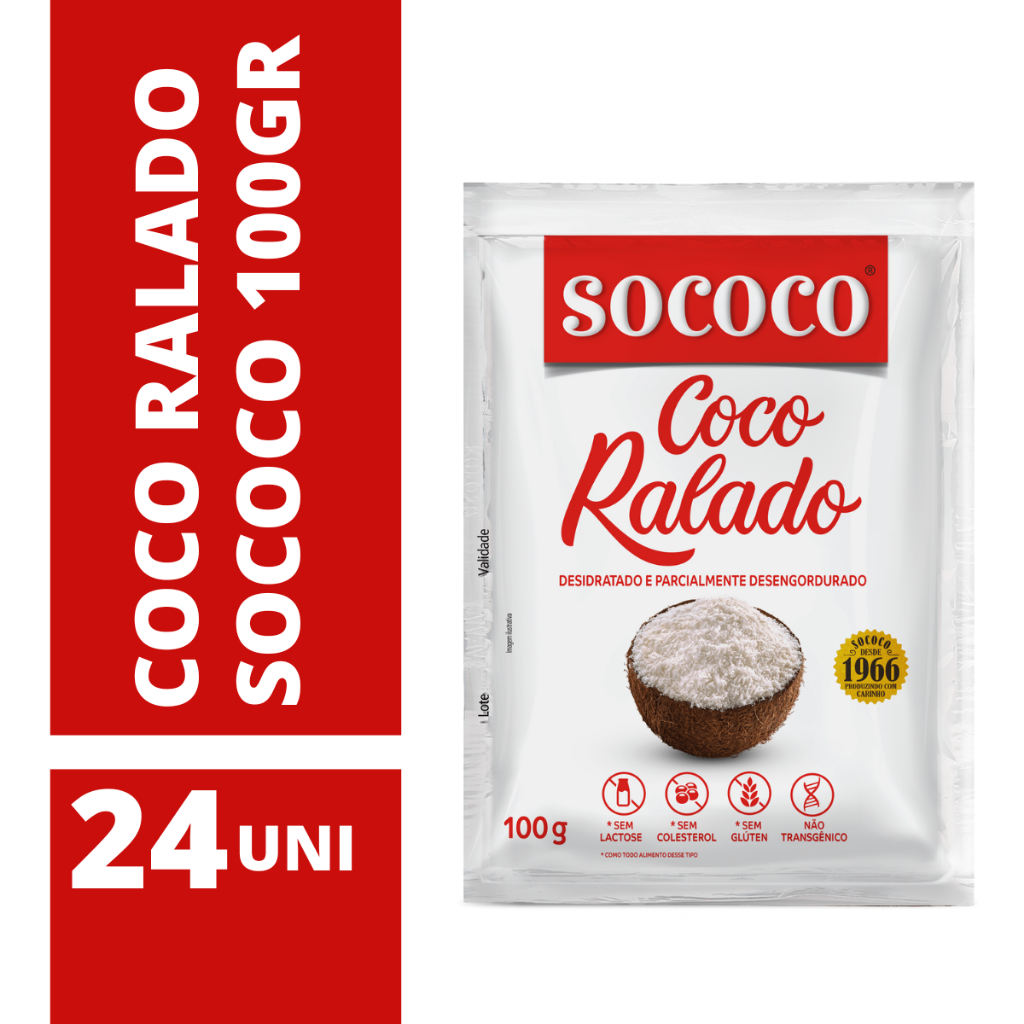 Coco Ralado - Sococo 100gr - 24 Unidades em Oferta na Shopee