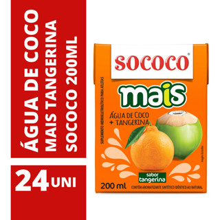 Água de Coco Mais Tangerina - Sococo 200ml - 24 Unidades