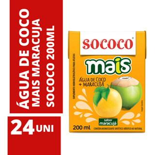 Água de Coco Mais Maracujá - Sococo 200ml - 24 Unidades