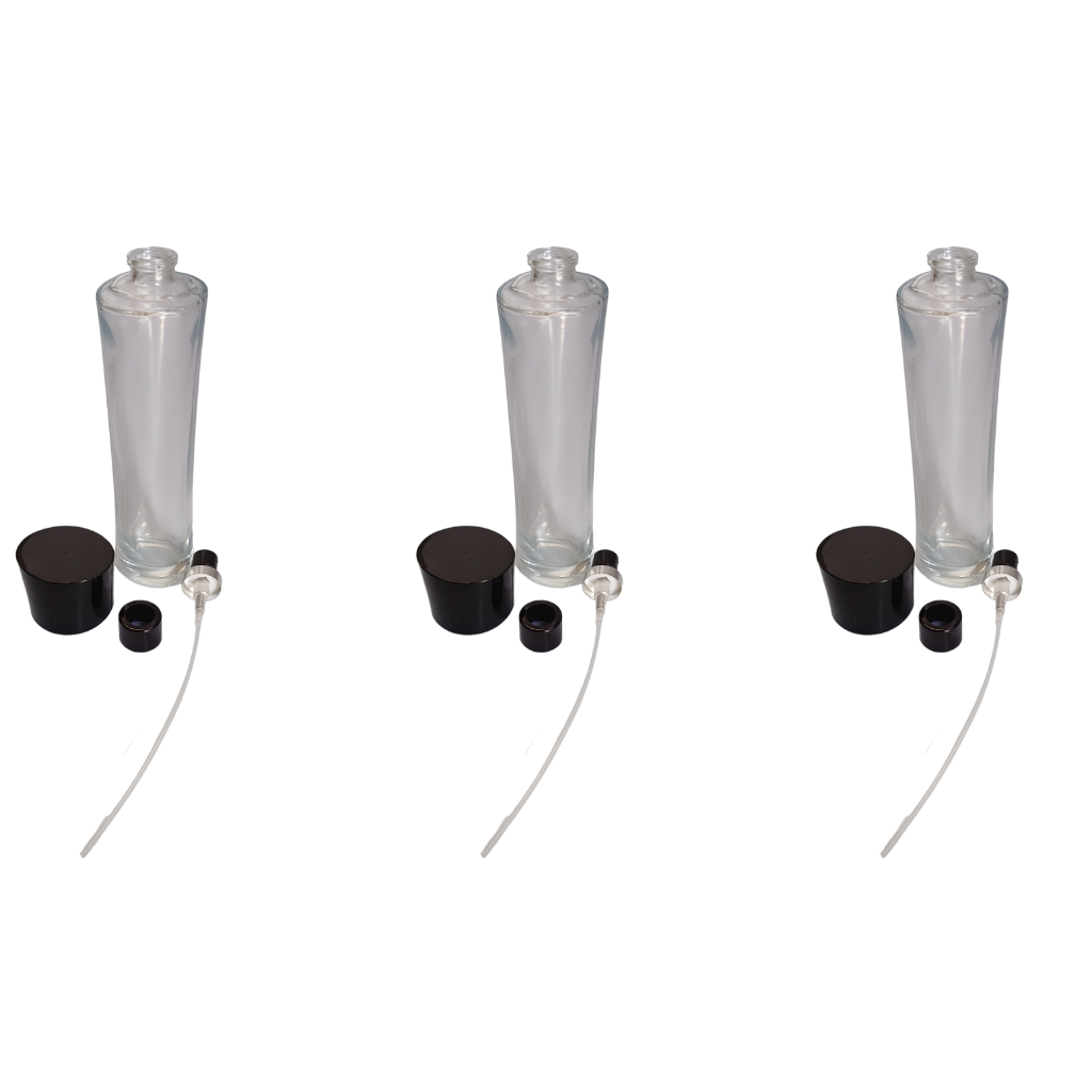 3 Frascos Perfume Vidro 100ml Válvula Spray em Oferta na Shopee