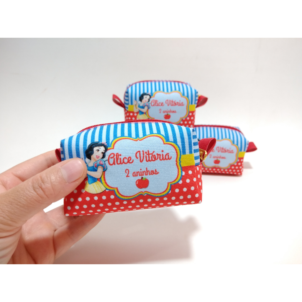 Porta Moeda Personalizado Princesas Lembrancinhas de Aniversário Branca de Neve Cinderela Jamine