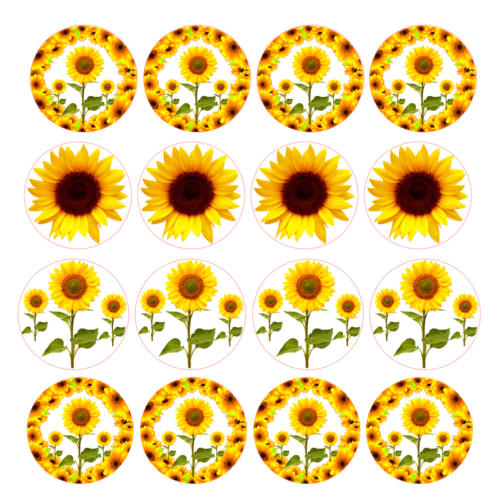 50 Apliques Recortes Girassol topper tag tubete