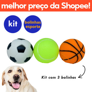Brinquedo Cachorro mordedor Bola Esportiva 3 unidades  Savana