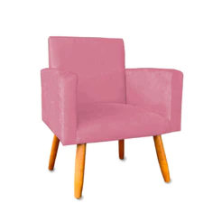 Poltrona Para Sala Recepção Pés Palito Suede Cores