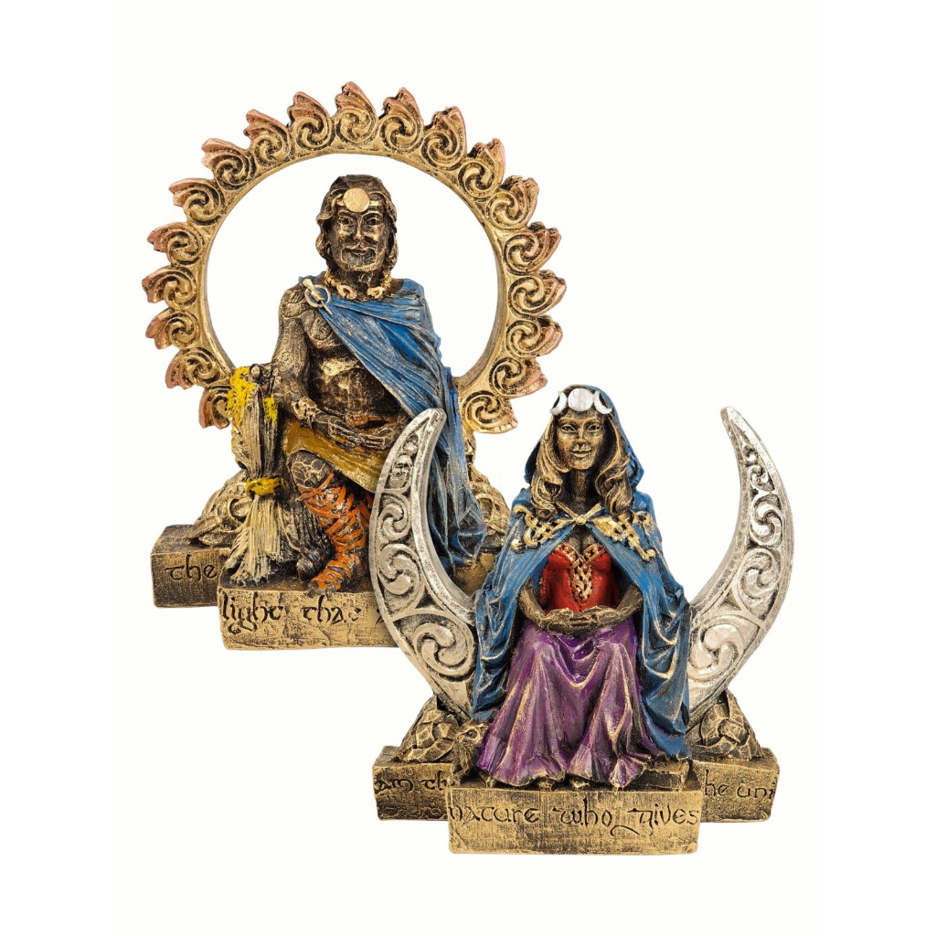 Estatueta Deusa Morgana Da Lua Wicca Decorativa Resina 19cm