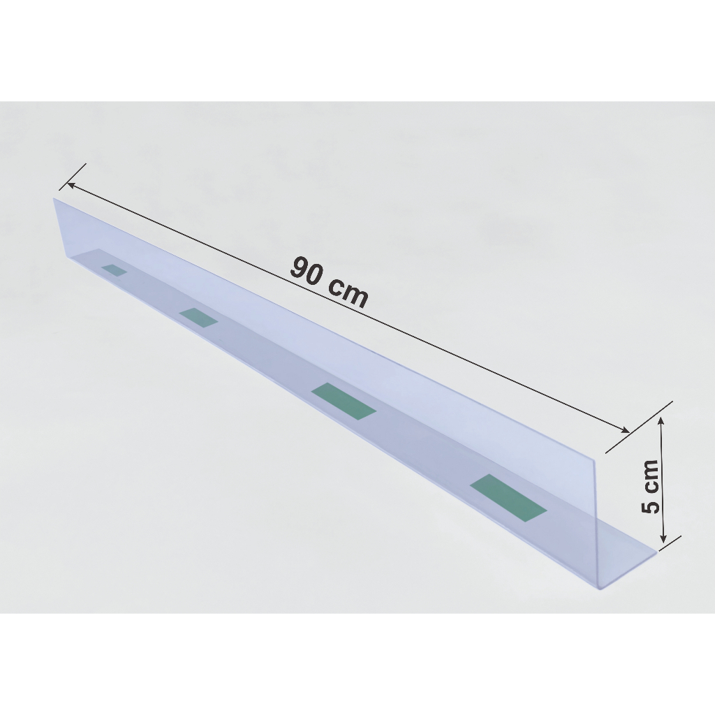 Cantoneira Aparador de Gôndola 90 x 5 cm PVC 0,7 - 30 unidades