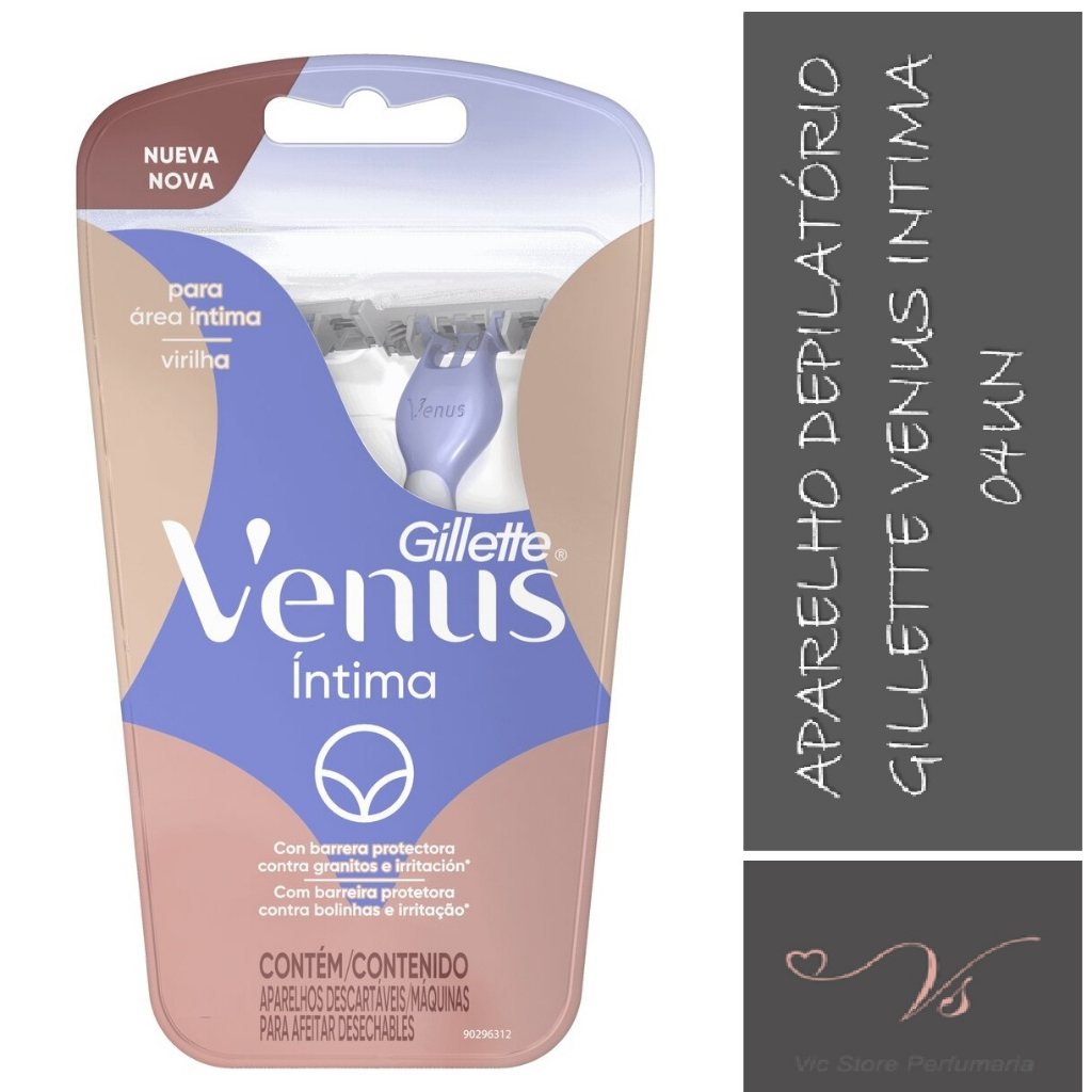 Aparelho de depilar GILLETTE Venus Intima (c/ 04 unidades)