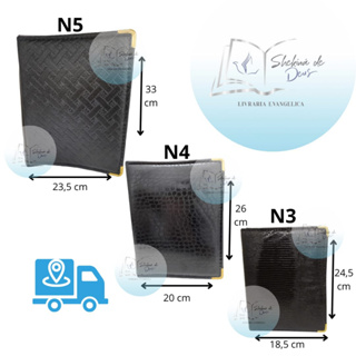 KIT COM 05 PASTAS DE HINOS PARA GRUPOS E CORAIS TODOS OS TAMANHOS N3 N4 N5 ( PRETAS ) em Oferta na Shopee