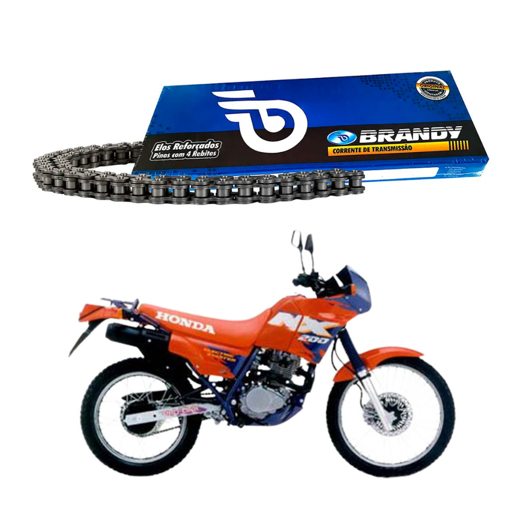 Corrente de Transmissão para Moto Dafra Next 250 NX 200 NX 350 Sahara XLX 250 XLX 350 DT 200 96 até 03 520Hx102L Brandy