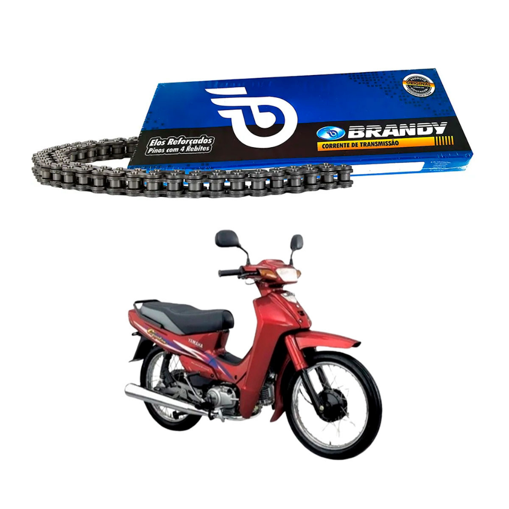 Corrente de Transmissão para Moto Crypton 105 1998 até 2004 Kasinski midas 110 428Hx98L Brandy