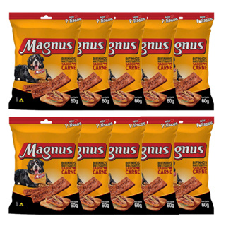 Kit com 10 Bifinho Magnus Mastigáveis Sabor Carne Para Cães 60G em Oferta na Shopee