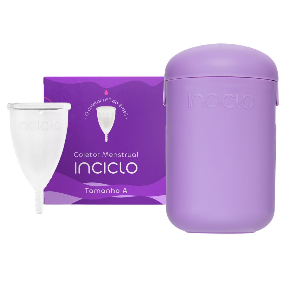 Coletor Menstrual Inciclo Modelo A + Cápsula Esterilizadora – Silicone Medicinal, Durável até 3 Anos e Original