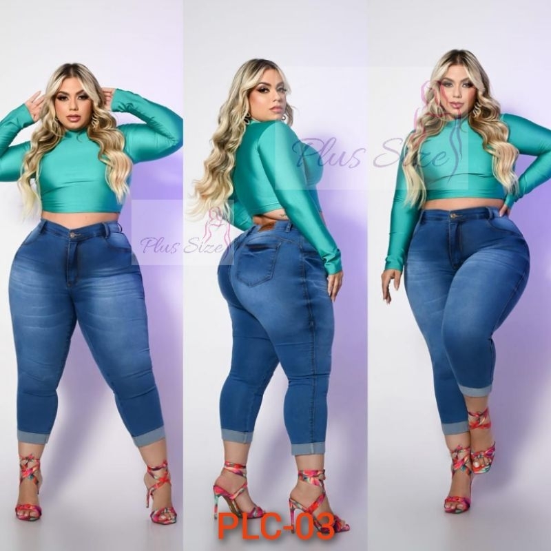 Calça feminina Capri Plus Size Premiu