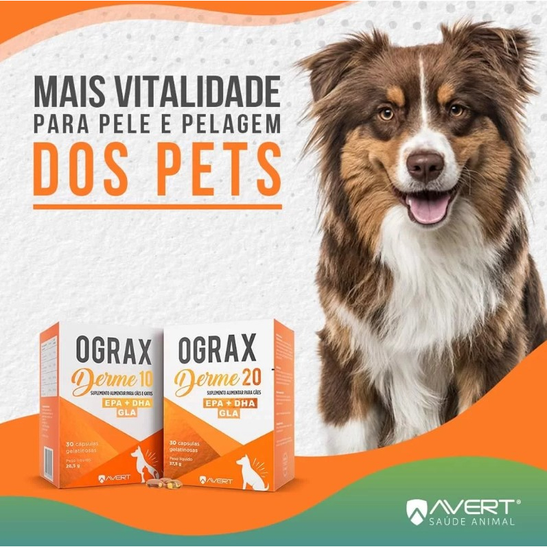 Ograx Derme 10 30 Cápsulas Suplemento para Cães e Gatos Avert · foto 2