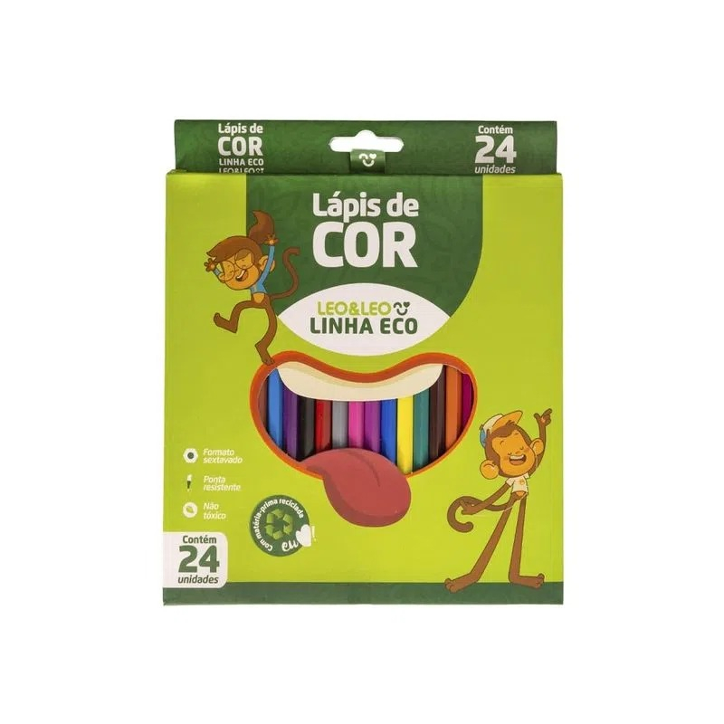 Lapis De Cor Eco Sextavado Leo&leo 24 Cores