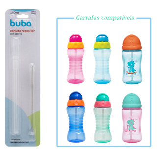 Canudo Refil com Escova de Limpeza Garrafinha Fresh e Dino Buba em Oferta na Shopee