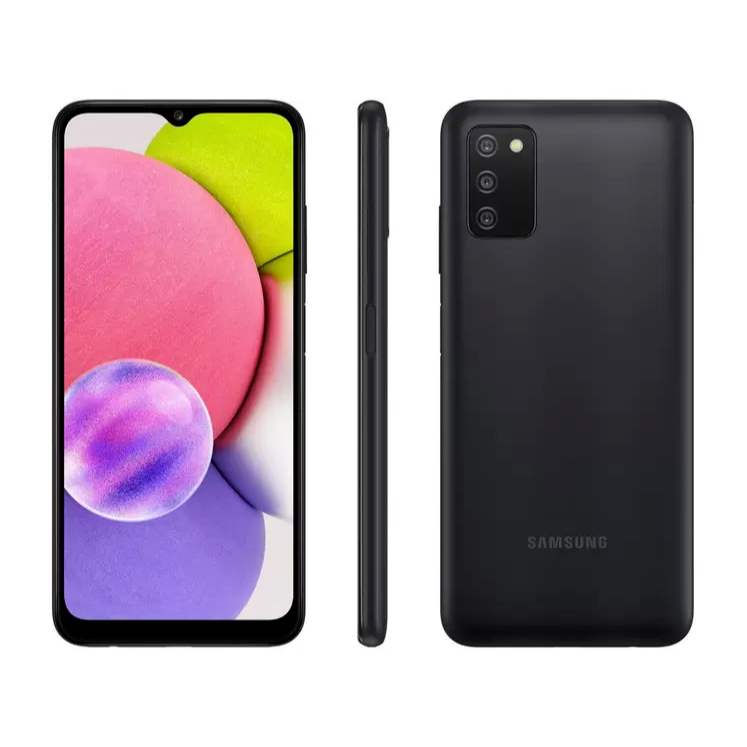 Smartphone Celular Samsung A03s 64 GB 4 GB Câm.Tripla Preto