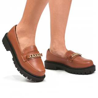 Mocassim Feminino Tratorado Confortavel Corrente Plataforma