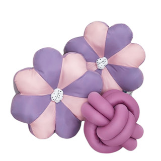 2 Almofada De Flor + Almofada Nó Luxo Decoração