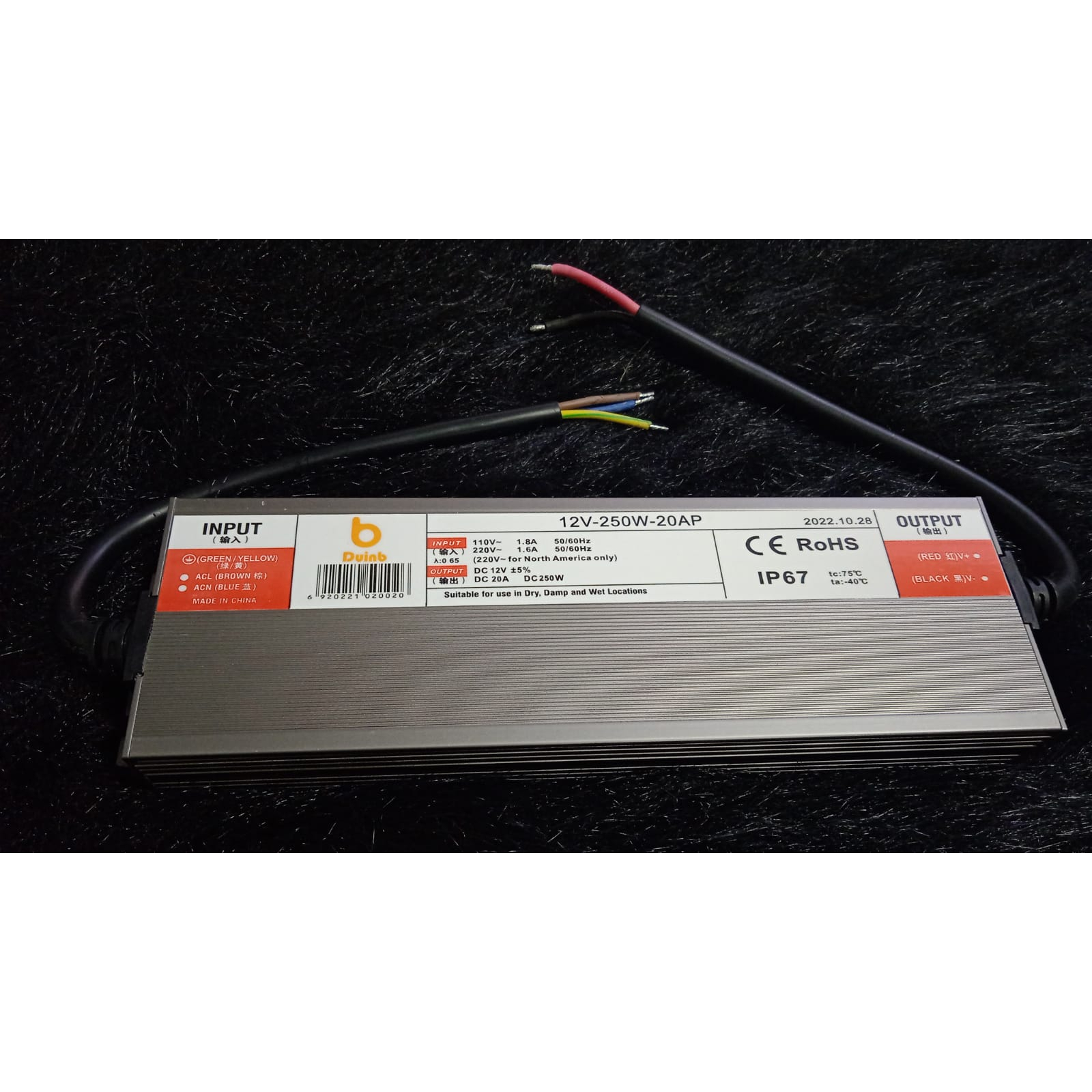 Fonte Blindada 12v 20a Prova D Água Ip67 220v P/ Led Ou Cftv