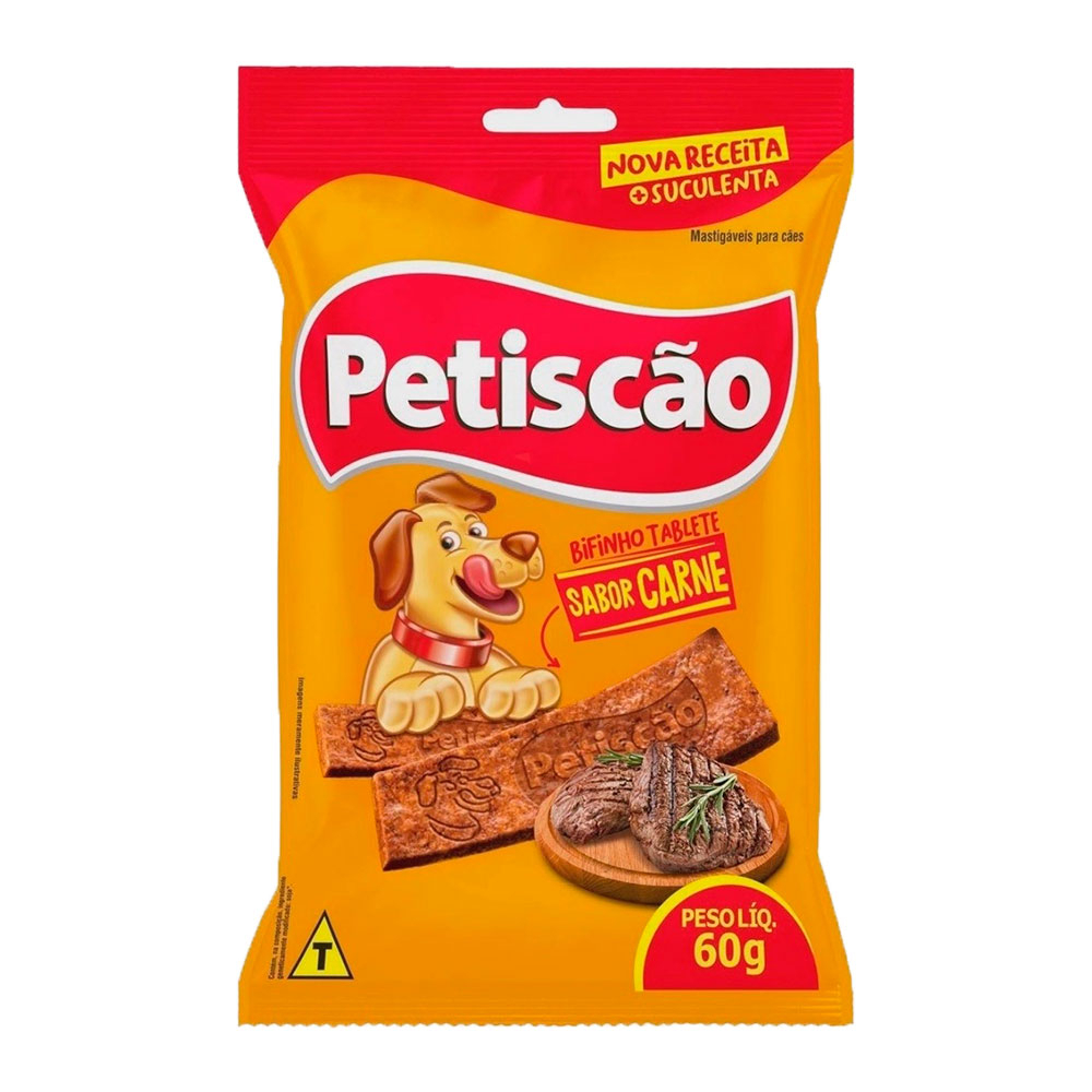 Petisco Petiscão Bifinho Tablete Para Cães Sabor Carne 60g em Oferta na Shopee