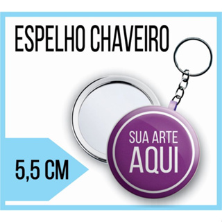1 Espelho Chaveiro Personalizado 5,5cm em Oferta na Shopee