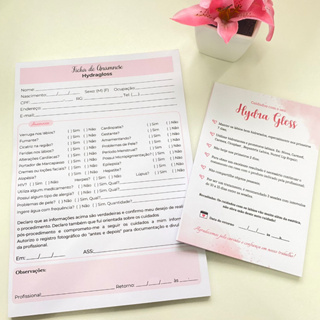 KIT Bloco de Cuidados + Ficha de Anamnese - Hydra Gloss em Oferta na Shopee