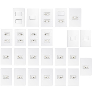 Tomadas E Interruptores (24 Pç) Kit Casa modular Linha WALMA VIVENCE