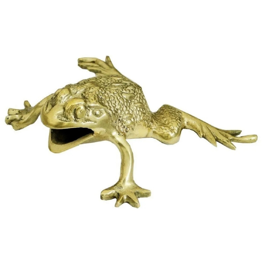 Rã Touro Em Bronze Sapo Escultura Decoração Místico Amuleto