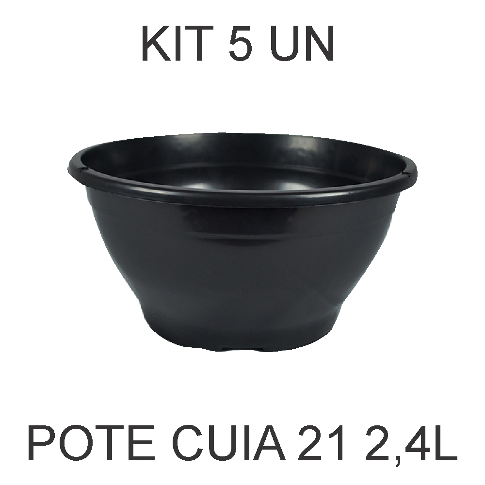 5 Pote Cuia 21Cm 2,4L Mudas Cactos Folhagens Rosa Do Deserto
