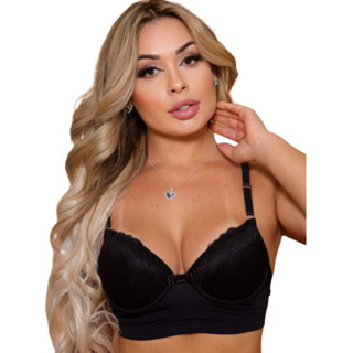 Kit C/ 2 Sutiã Reforçado Rendado Com Bojo Lingerie Luxo