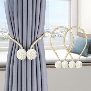 Kit 2 Peças Ímã Cinto De Cortina De Tecido Corda Imitação De Pérolas Fivela Livre De Volta Clipe em Oferta na Shopee