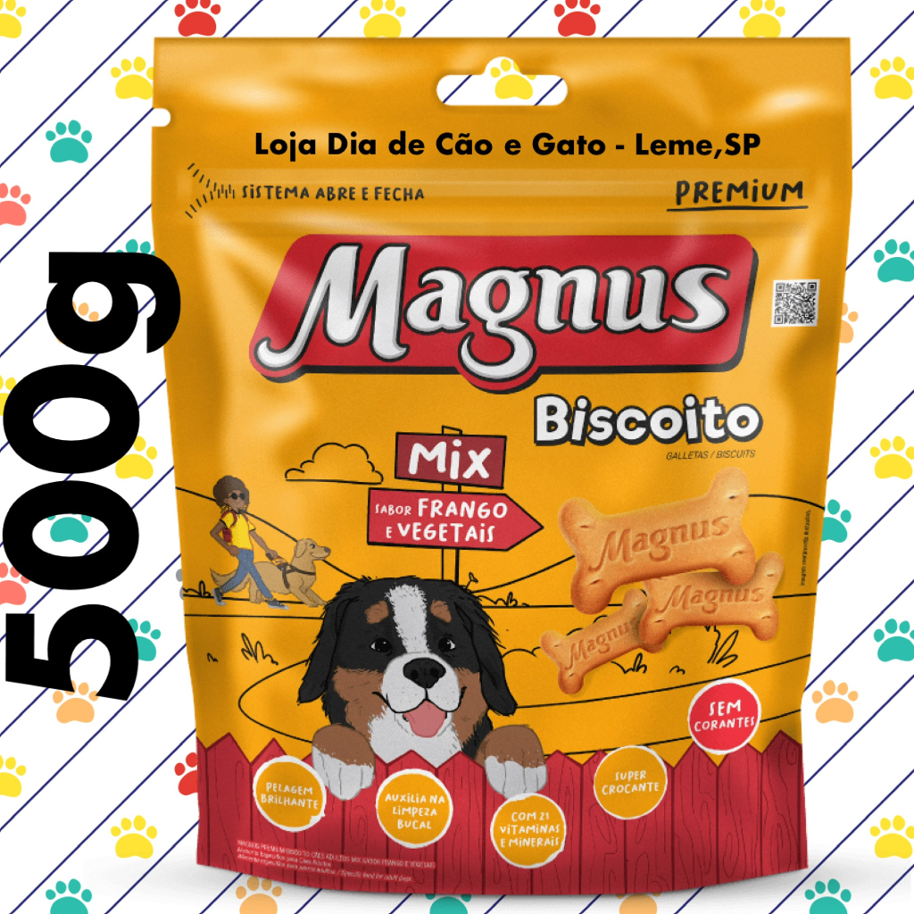 Biscoito Magnus Mix 500g - petiscos pra cachorros Pet