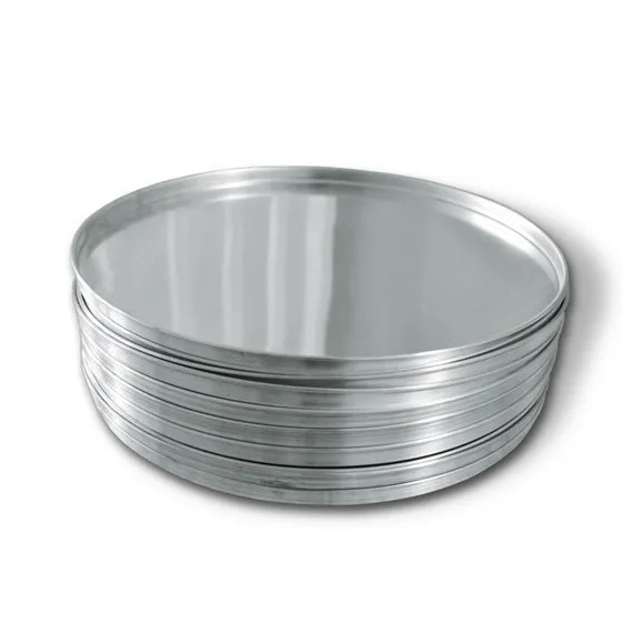 Detalhes do Forma para pizza de 35 Cm com borda Em aço inoxidável assadeira