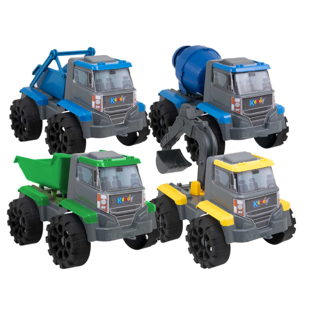 Kit De 4 Super Caminhões Brinquedo De Construção -Modelos -Caçamba,Cabe-tudo,Escavador e Betoneira -Certificado Inmetro em Oferta na Shopee