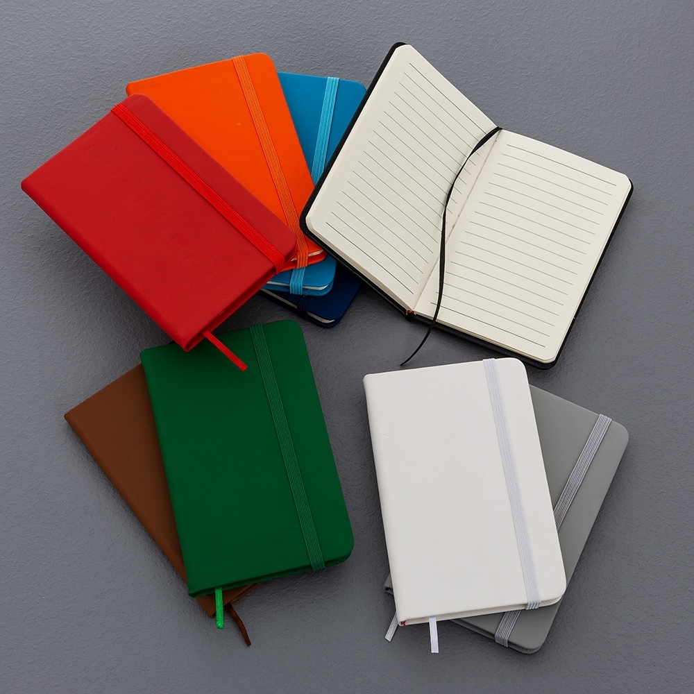 Kit 5 Cadernetas de Anotação Emborrachadas com Pauta 14,1x8,8cm