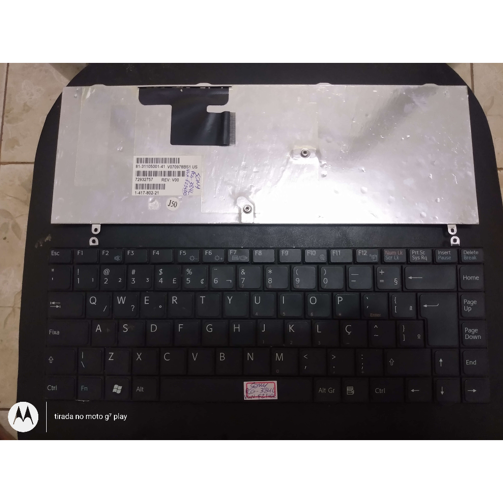 Teclado Usado Notebook Sony Vaio Pcg-384l (VGN-F2140E) Em Bom Estado