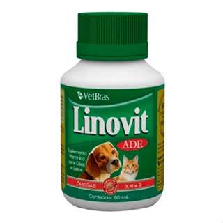 Linovit Suplemento Vitamínico para Cães e Gatos VetBras 60ml PRODUTO ENVIADO COM NF-e.