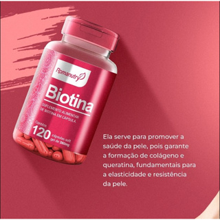 Biotina Suplemento em 120 capsulas 380mg Vitaminas complexo B - Romanutry