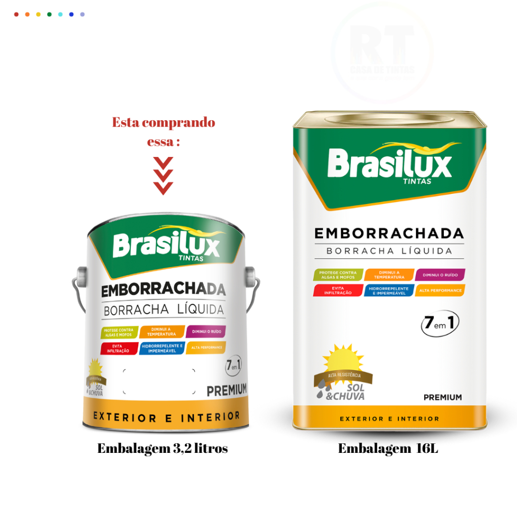 Tinta Borracha Líquida Cor Cinza Brasilux Para Parede 3,2l Acrílica Base De Água Lavável Antimofo. — imagem 2 de 2